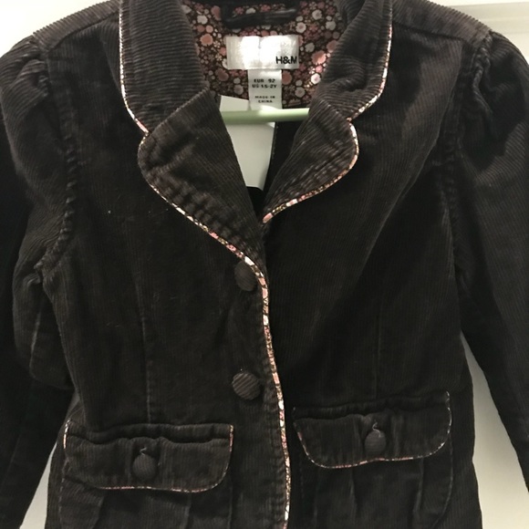 H&M Girl Toddler Kids Brown Blazer Jacket 1.5-2Y - Picture 3 of 3